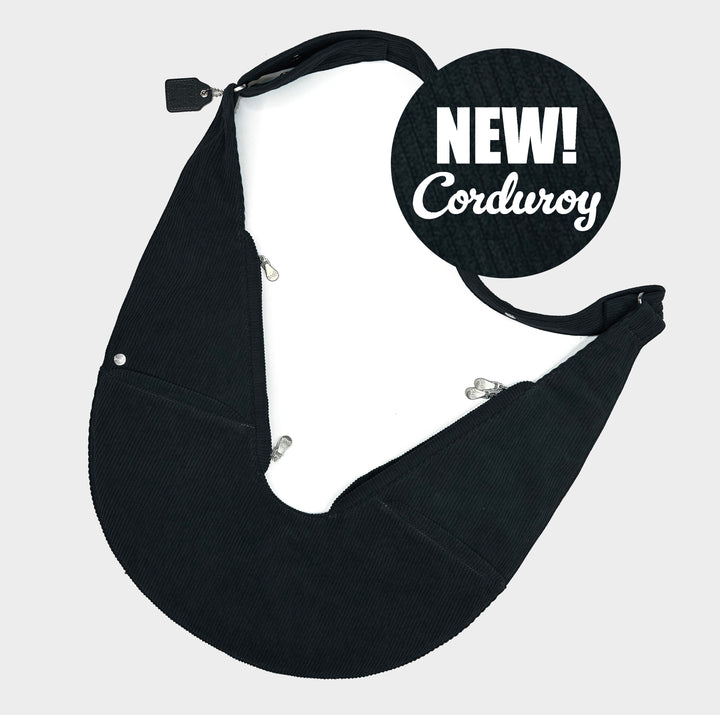 Black Fog Corduroy Sash Bag