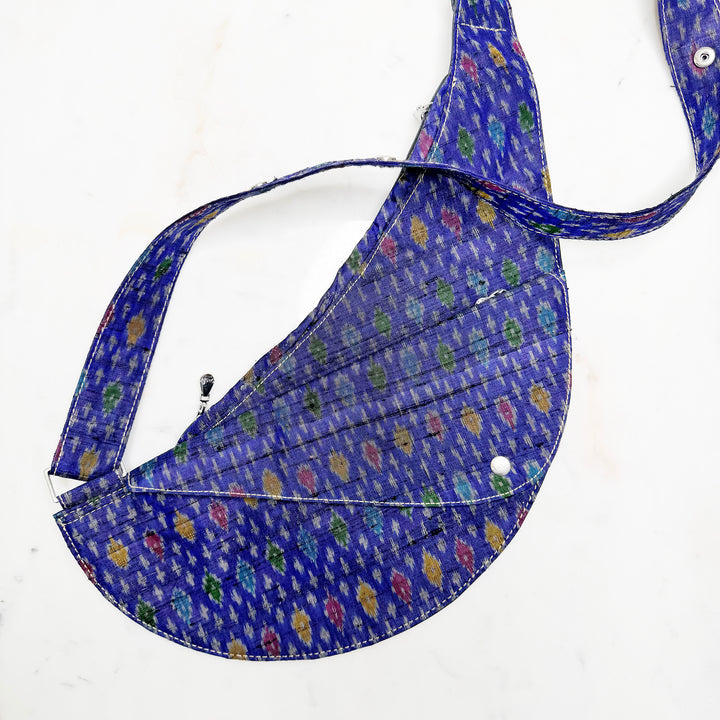 Caitlin Silk Ikat Half Sash Bag w/ Leather (pre-order)