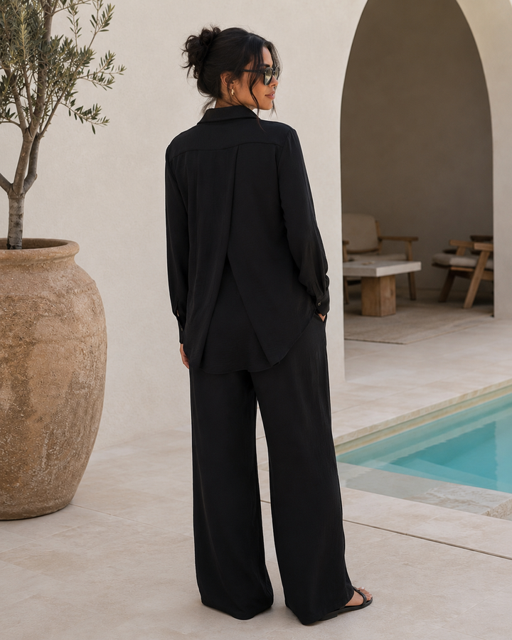 Catalina Women's Button-Up Shirt – Black