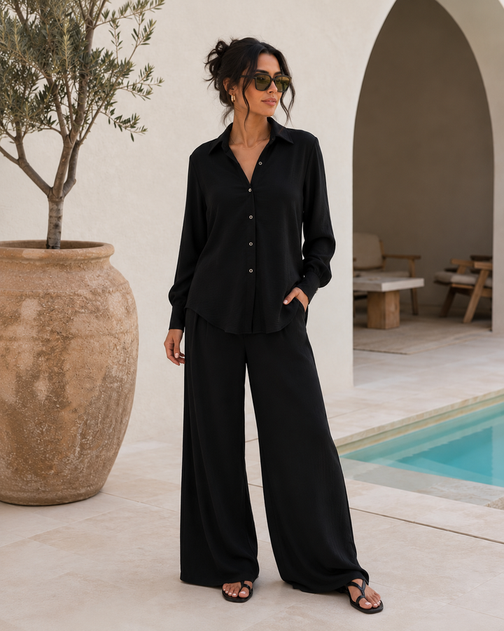 Catalina Women's Button-Up Shirt – Black