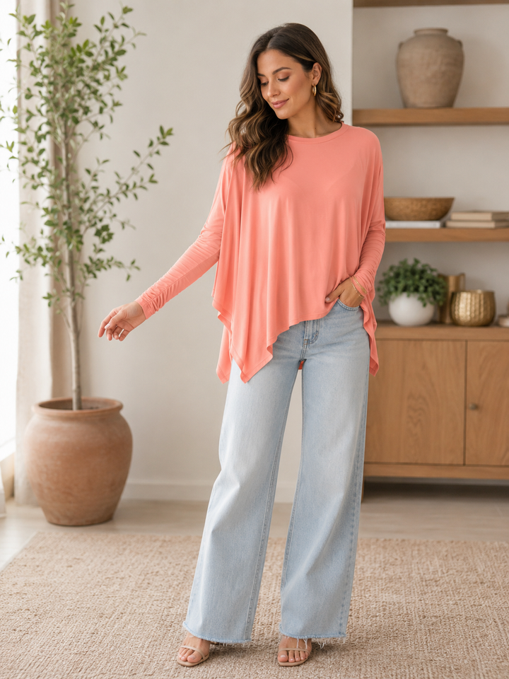 Mandy Women's Long Sleeve Top – Soft Nectar (Cupro)