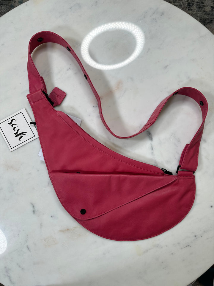 Star Pink Half Leather Sash Bag
