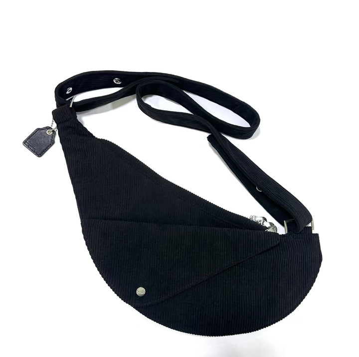 Black Fog Corduroy Half Sash Bag