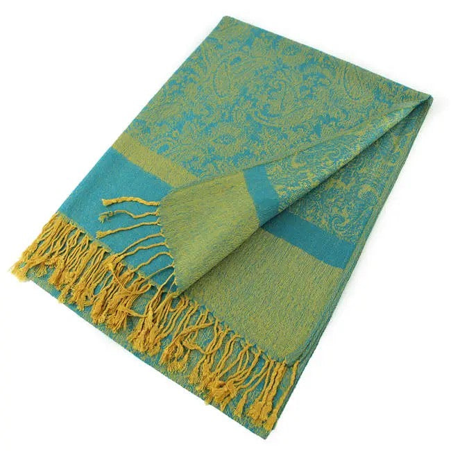 Blue/Green Paisley Scarf Shawl