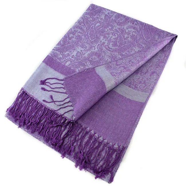 Lavendar/Silver Paisley Scarf Shawl