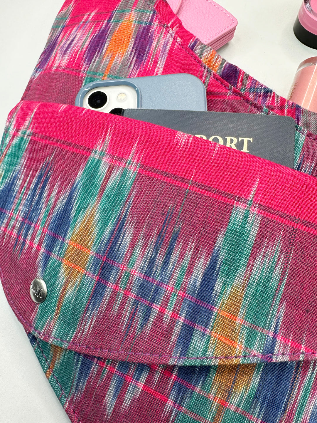 (LIVE) Kara Cotton Ikat Sash Bag w/Cotton