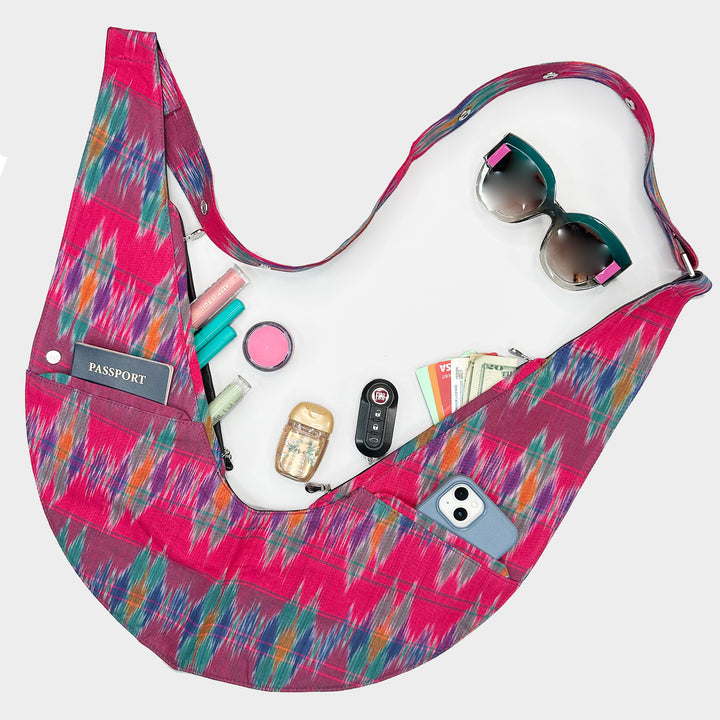 (LIVE) Kara Cotton Ikat Sash Bag w/Cotton