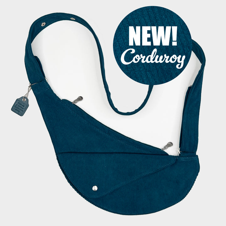 London Blue Corduroy Half Sash Bag