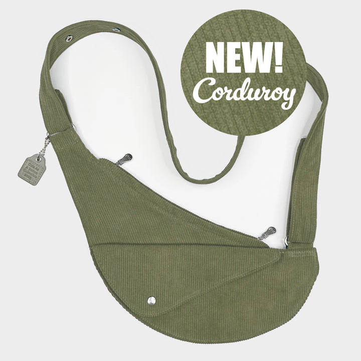 Smoky Sage Corduroy Half Sash Bag