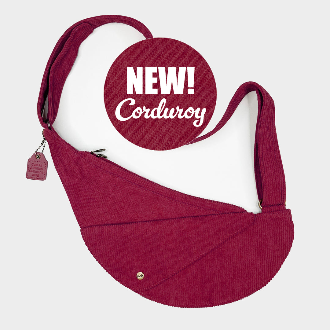 Mulled Wine Corduroy Half Sash Bag