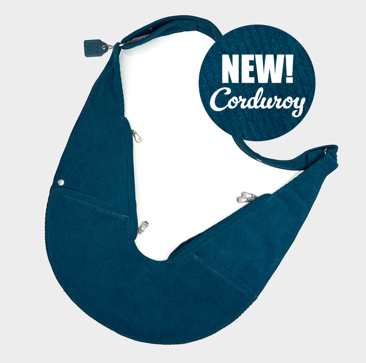 London Blue Corduroy Sash Bag