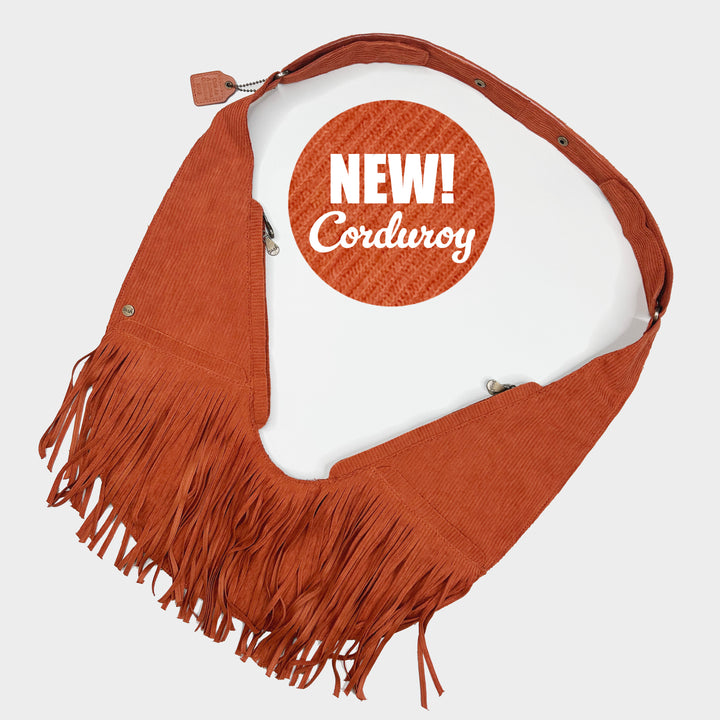 Pumpkin Pie Corduroy Fringe Sash Bag