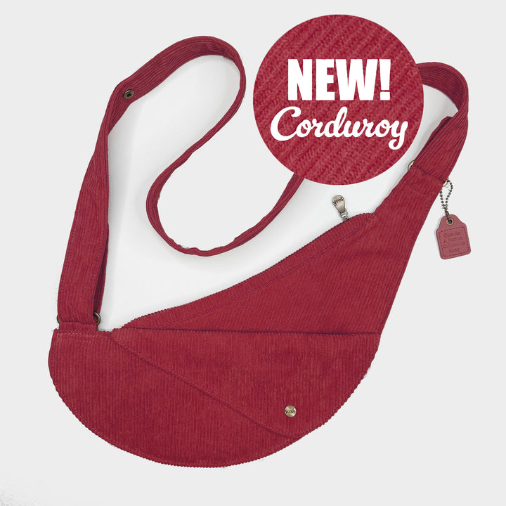 Mulled Wine Corduroy Half Sash Bag