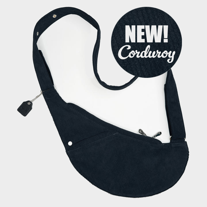 Black Fog Corduroy Half Sash Bag