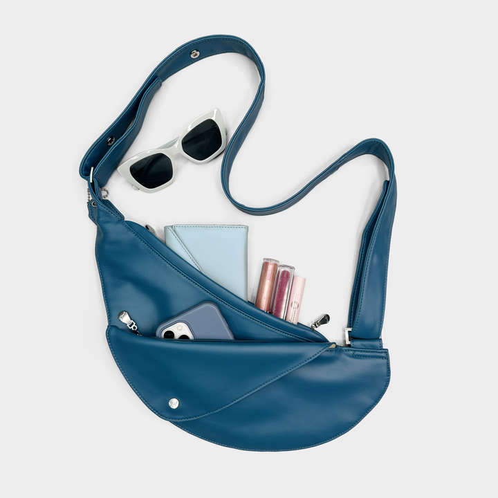 Peacock Proud Leather Half Sash Bag