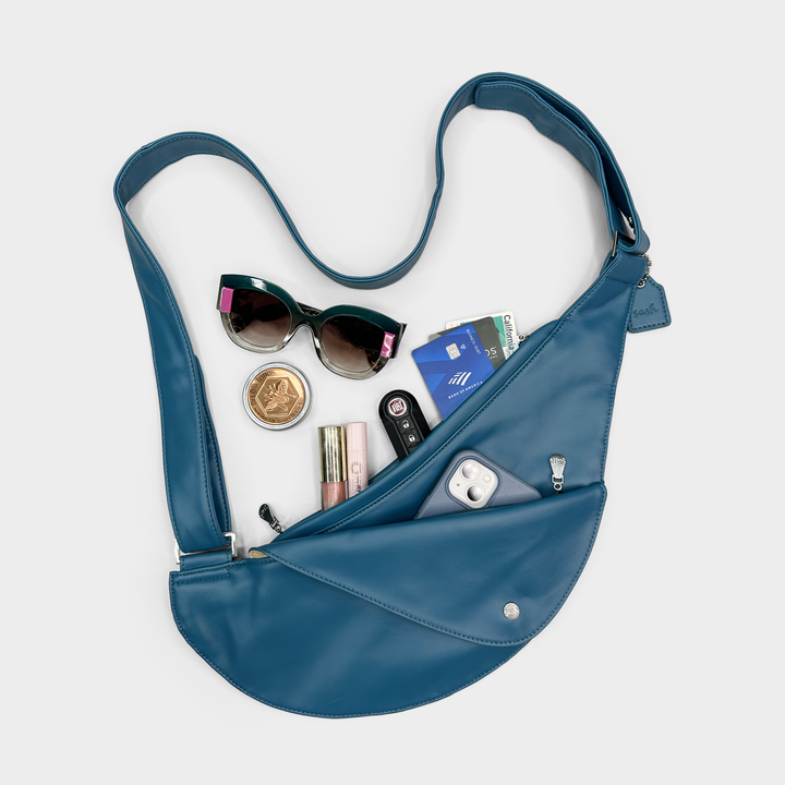 Peacock Proud Leather Half Sash Bag