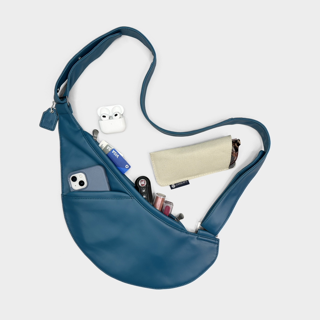 Peacock Proud Leather Half Sash Bag
