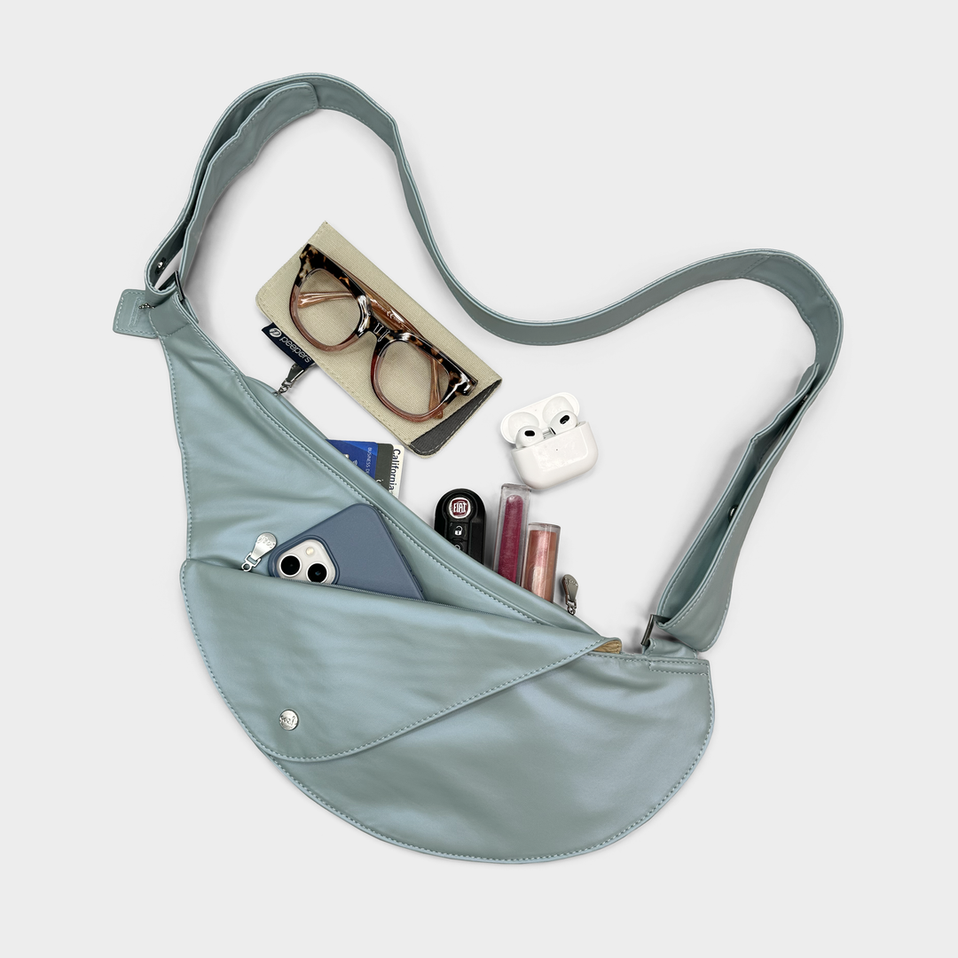 Sky's the Limit Faux Leather Half Sash Bag
