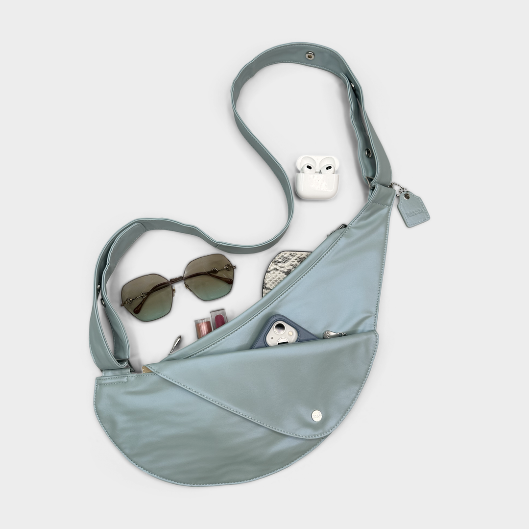 Sky's the Limit Faux Leather Half Sash Bag