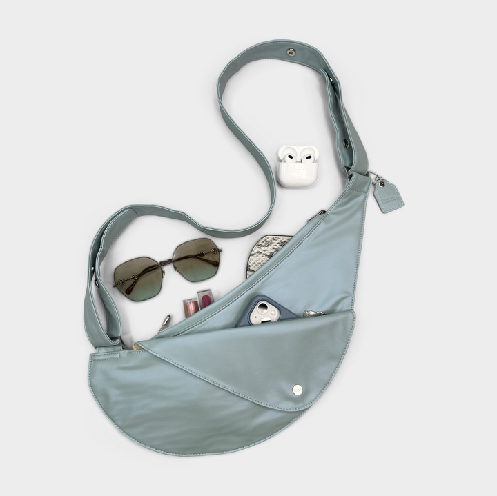 Sky's the Limit Faux Leather Half Sash Bag