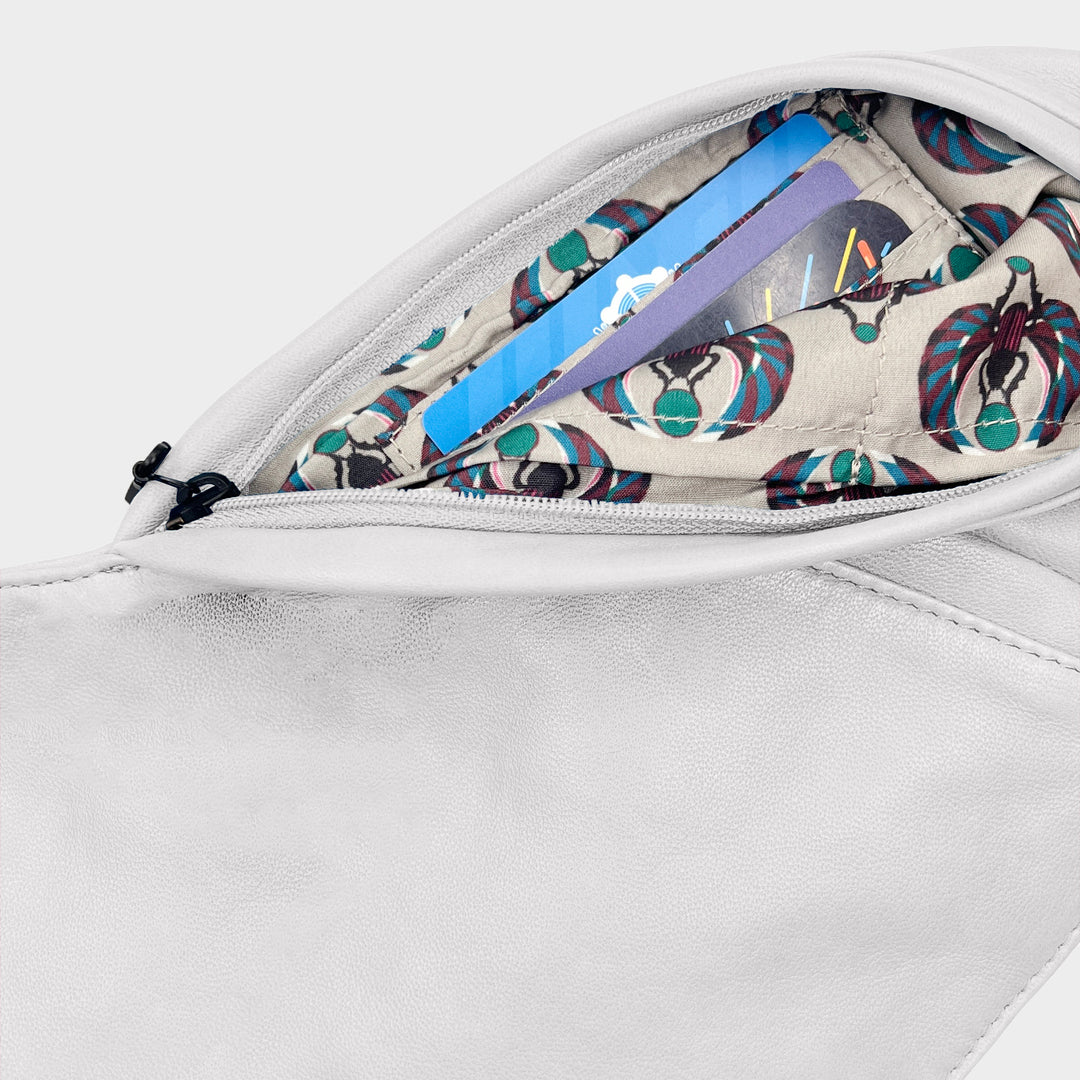 Alabaster Leather Sash Bag