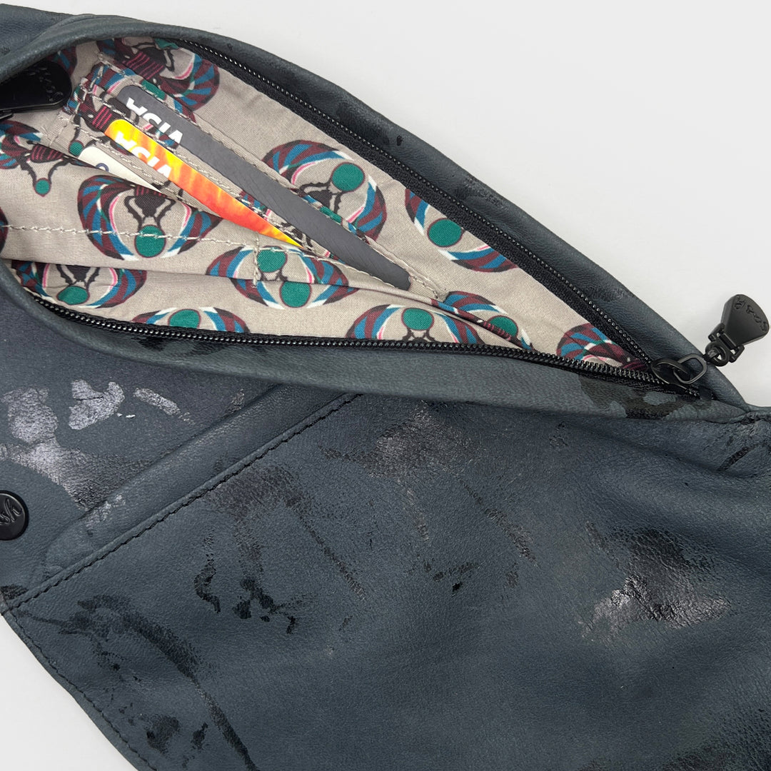 Glam Black Leather Sash Bag
