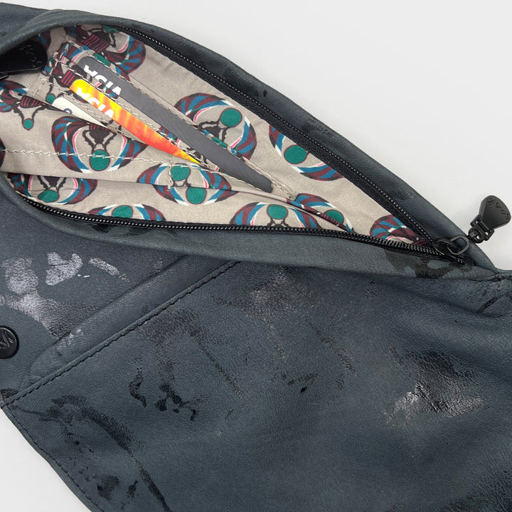 Glam Black Leather Sash Bag