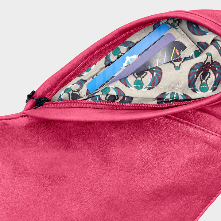 Star Pink Leather Sash Bag