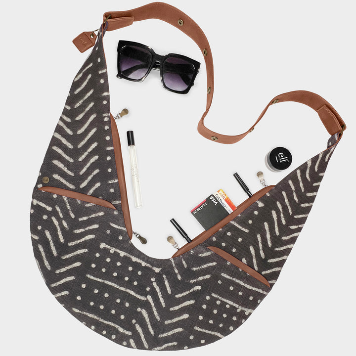 Shamim Brown Leather Mudcloth