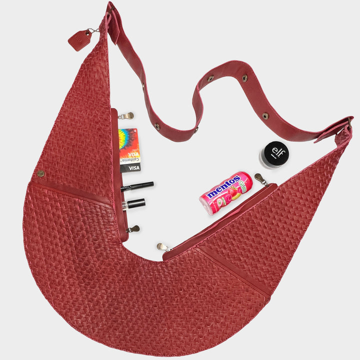 Kwagala Basketweave Leather Sash Bag