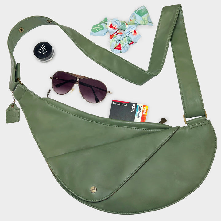 Mukisa Faux Leather Half Sash Bag