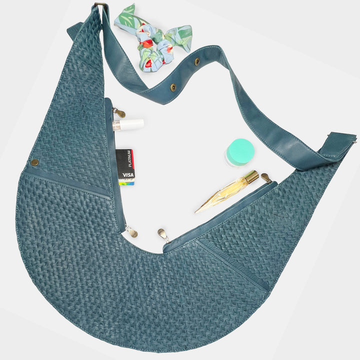 Mulunji Basketweave Leather Sash Bag