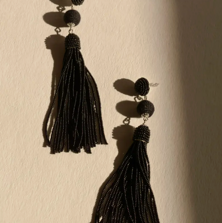 Black Tassel Earrings