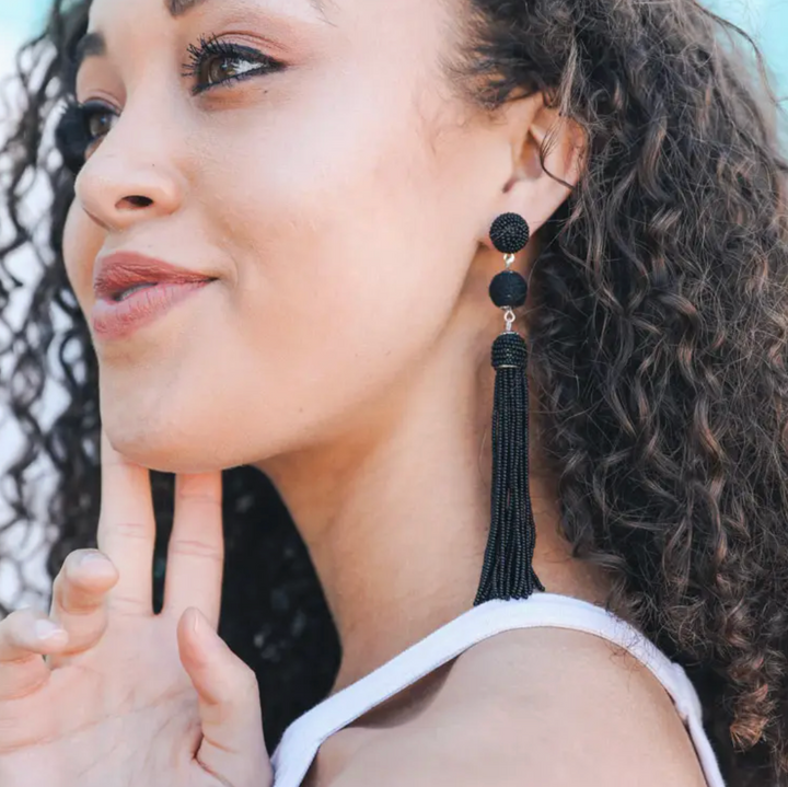 Black Tassel Earrings