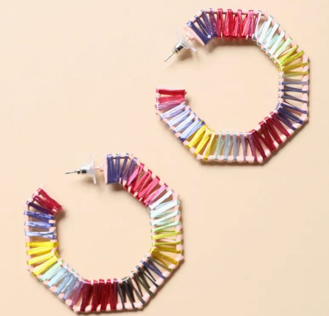 Raffia Hoop Earrings