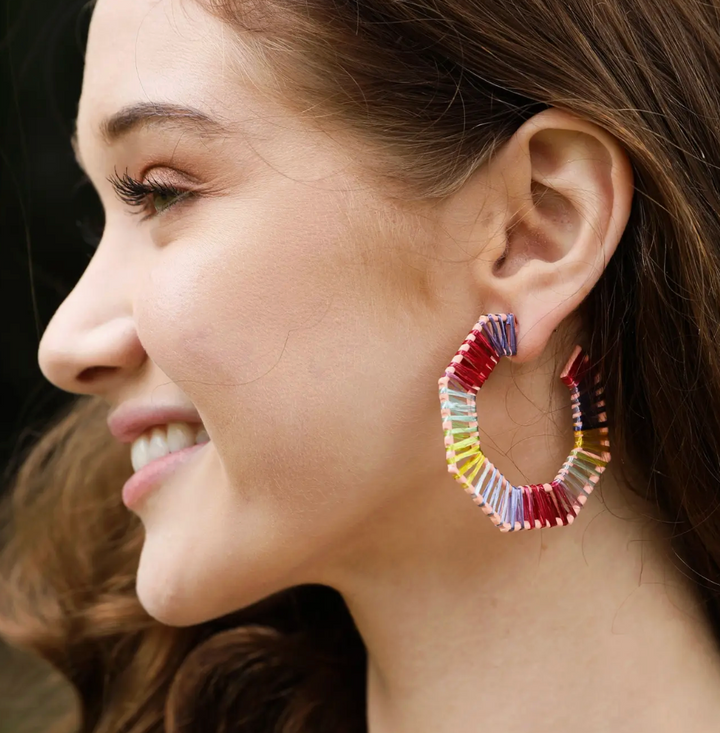 Raffia Hoop Earrings