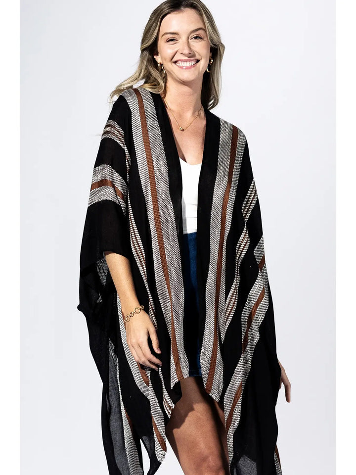 Graphite Stripe Kimono
