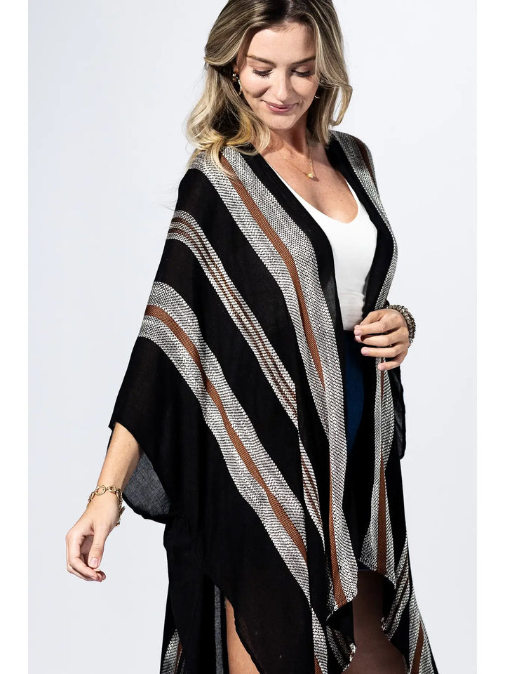 Graphite Stripe Kimono
