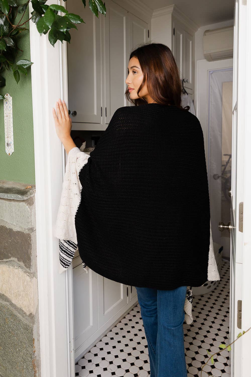 Two Tone Striped Wrap