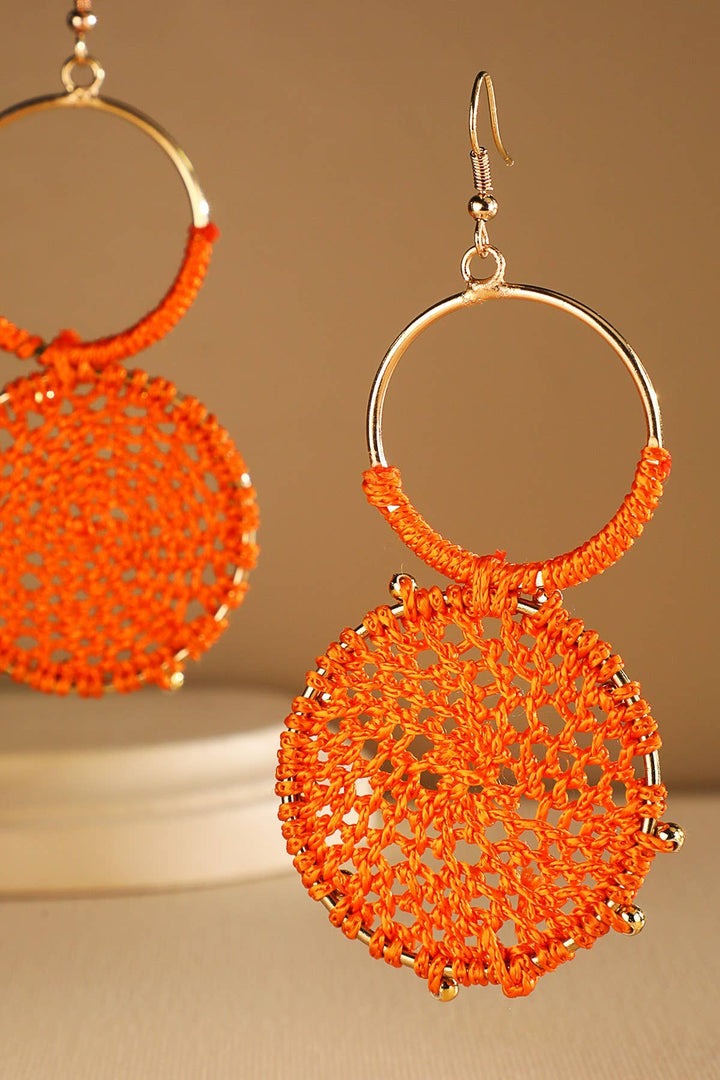Knitted Round Earrings