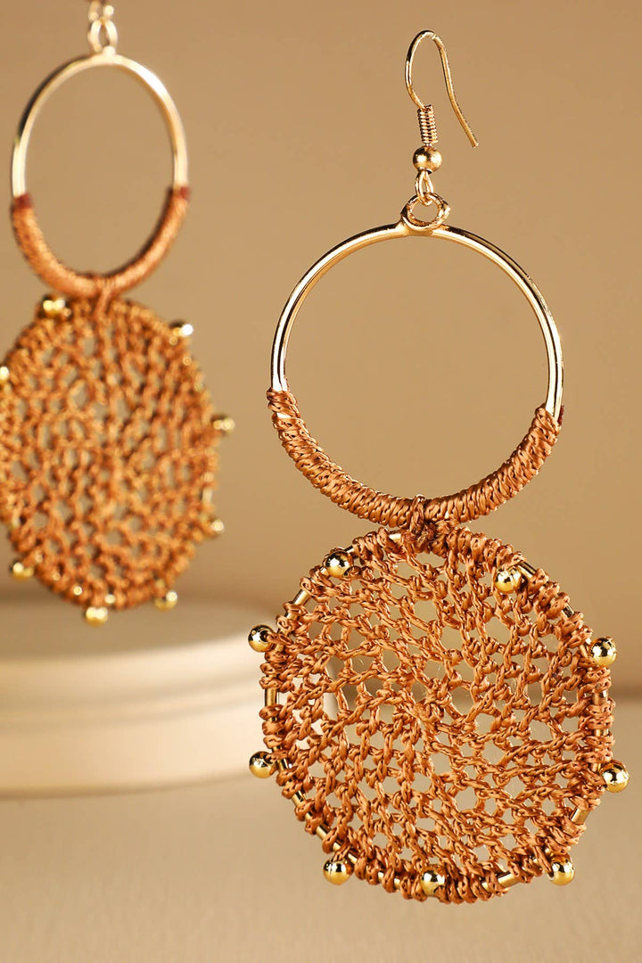 Knitted Round Earrings