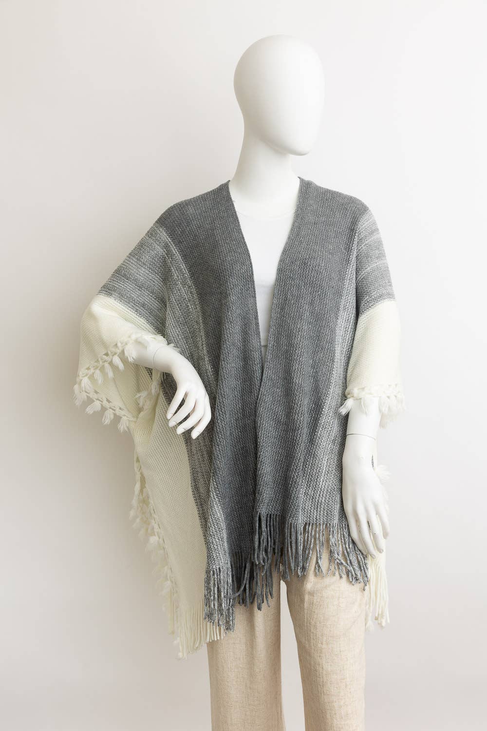 Multi Colored Ruana w/ Cinched Armholes