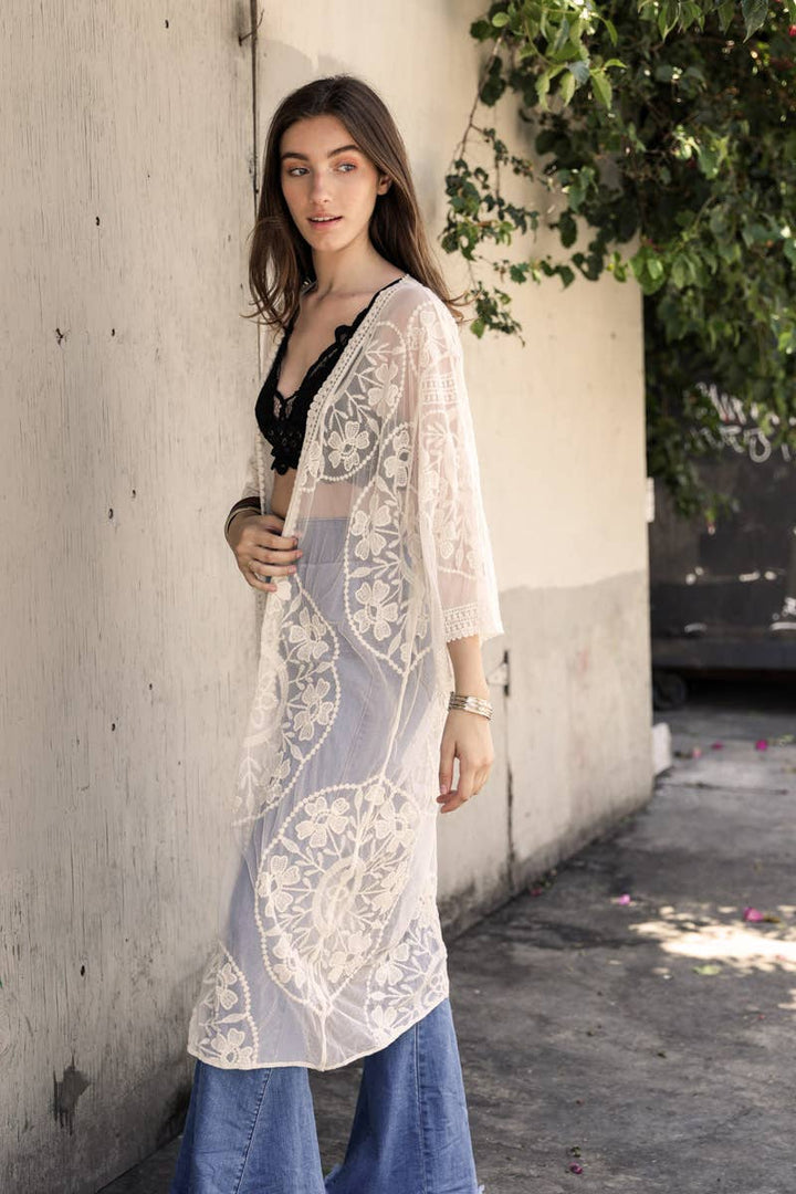 Mesh Lace Kimono