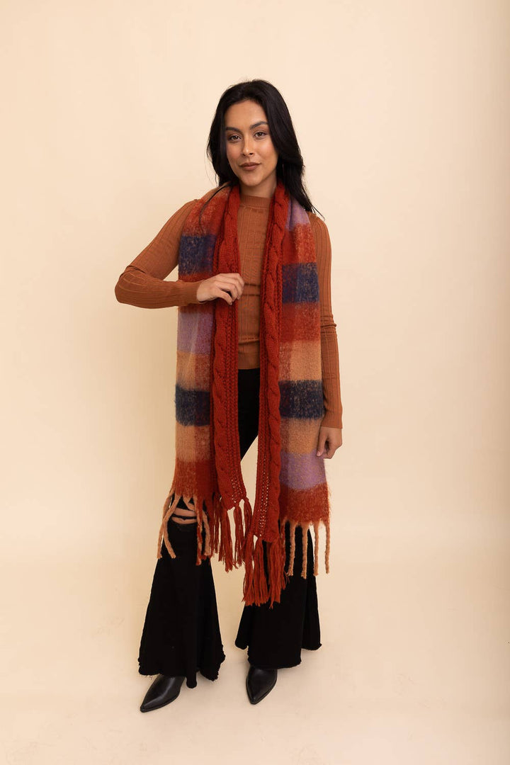 Cozy Knit Scarf w/ Tassels