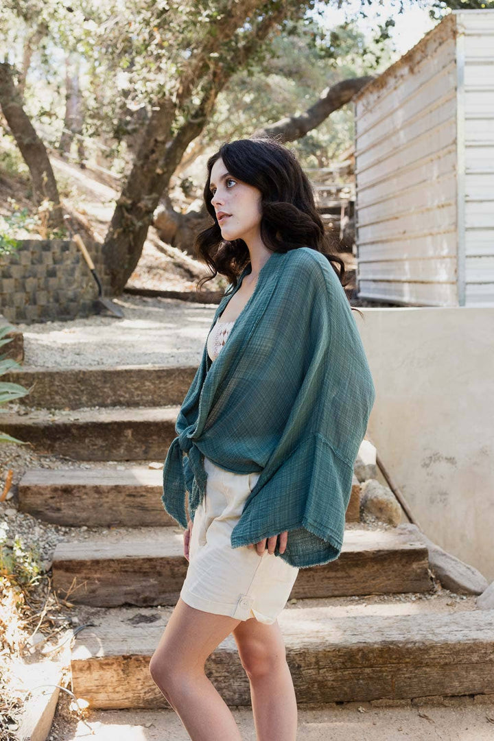 Flounce Sleeve Kimono