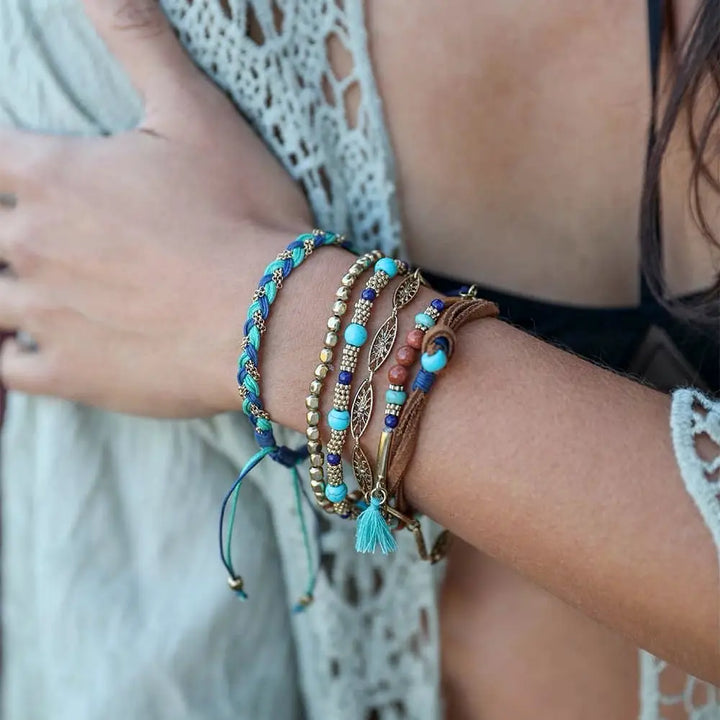 Turquoise Stackable Suede Bracelet