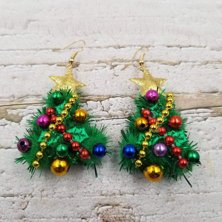 Very Tacky Christmas Tree Earrings