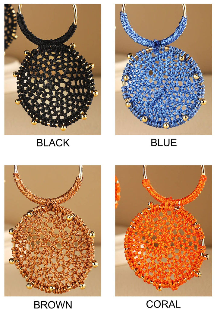 Knitted Round Earrings