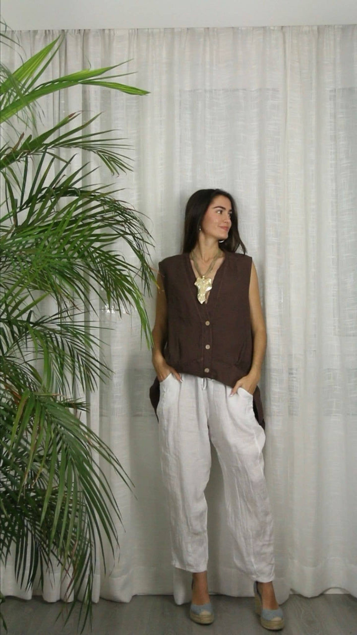 Sleeveless Linen Blouse