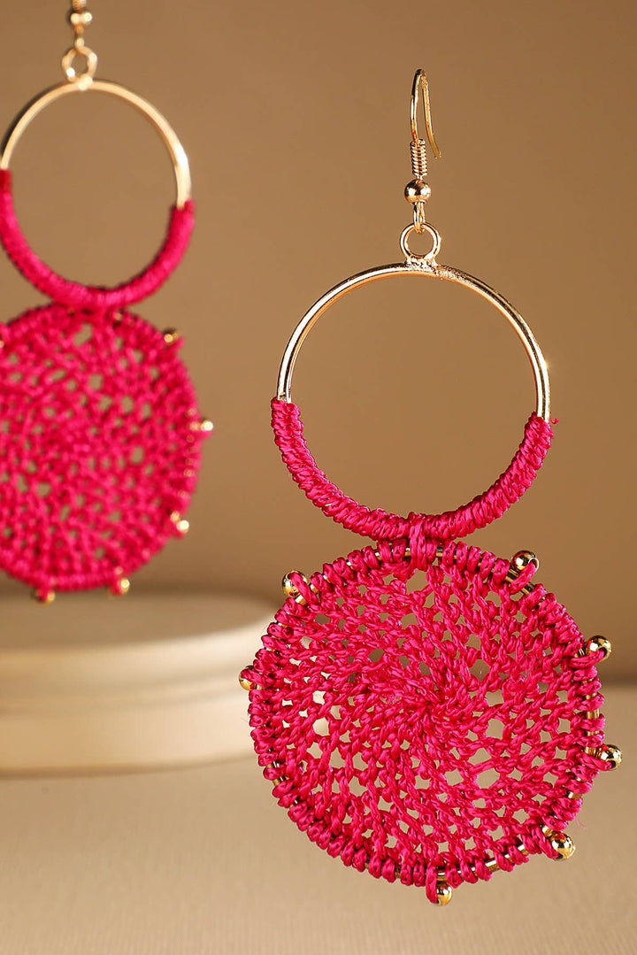 Knitted Round Earrings
